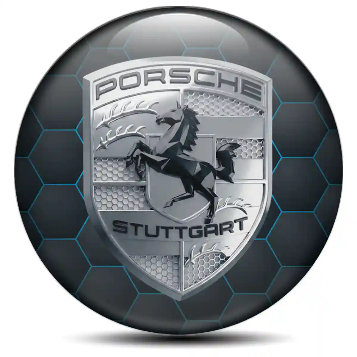 Porsche Sticker Epoxy 3D Gel Resin Luxe