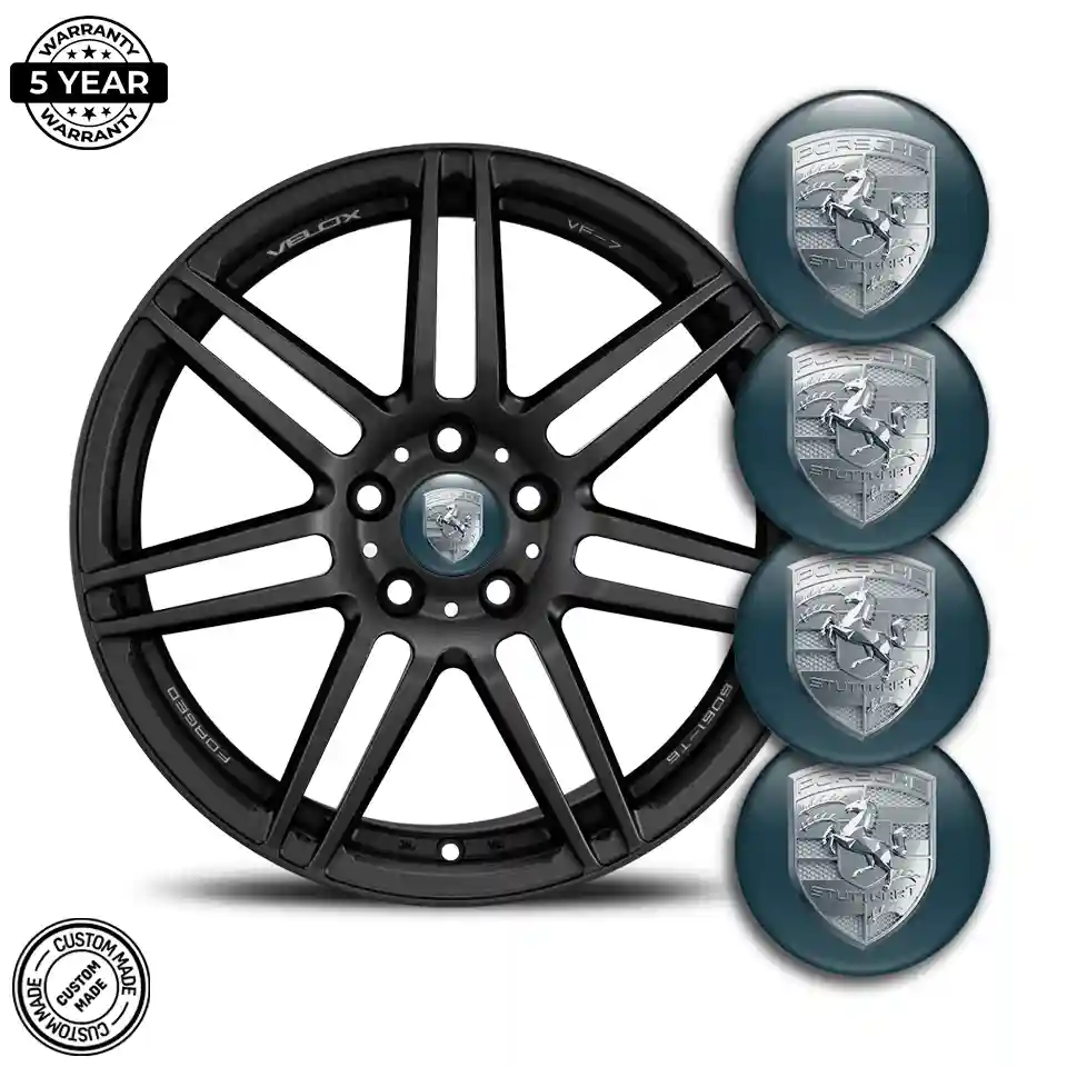 Porsche Wheel Emblem Self-Adhesive Branded Line