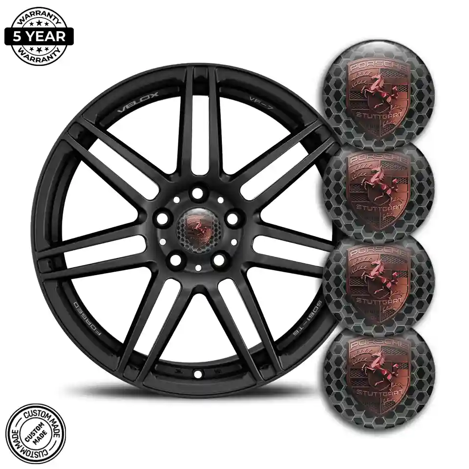 Porsche Wheel Emblem Self-Adhesive Cabin Style