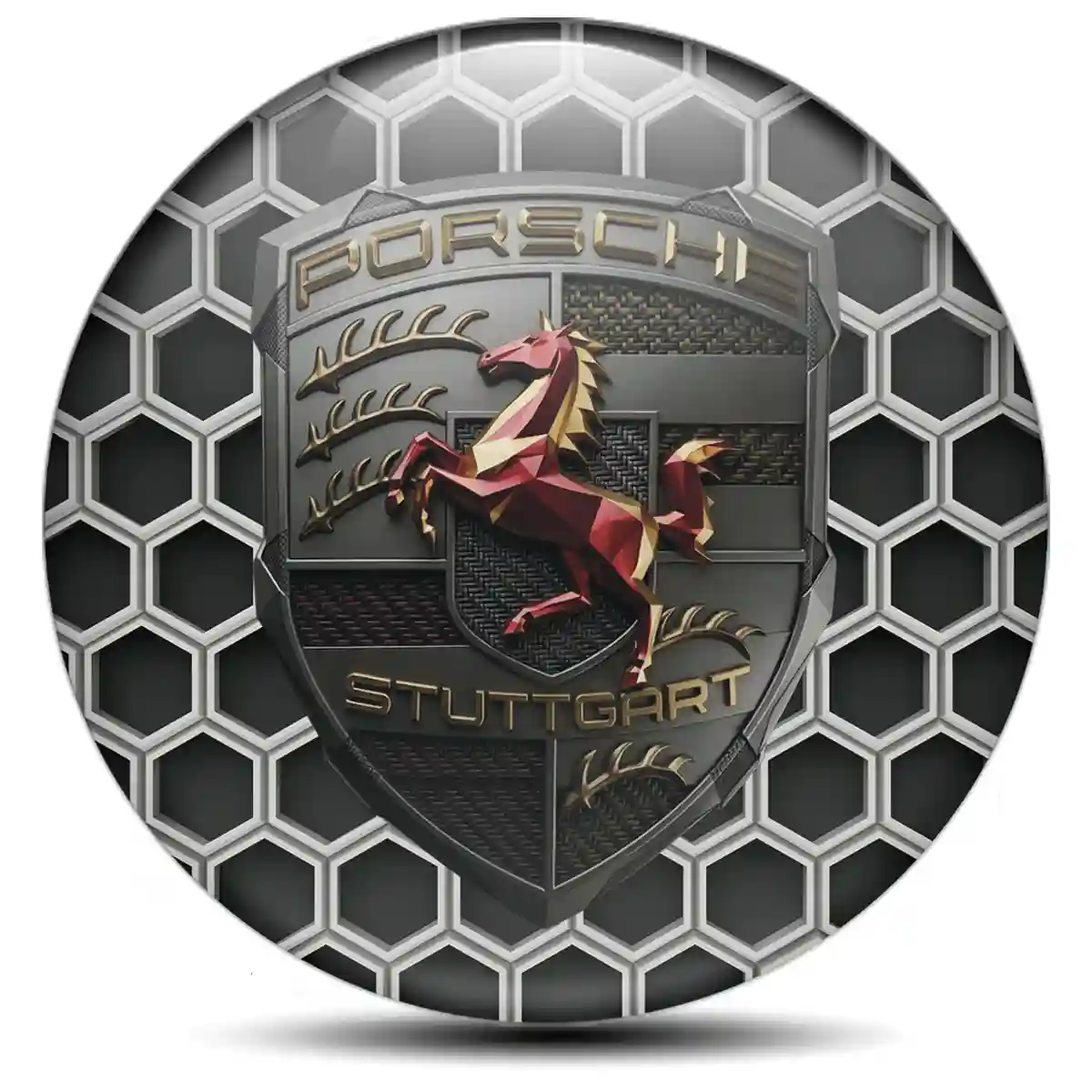 Porsche Wheel Emblem Self-Adhesive Exterior Luxe