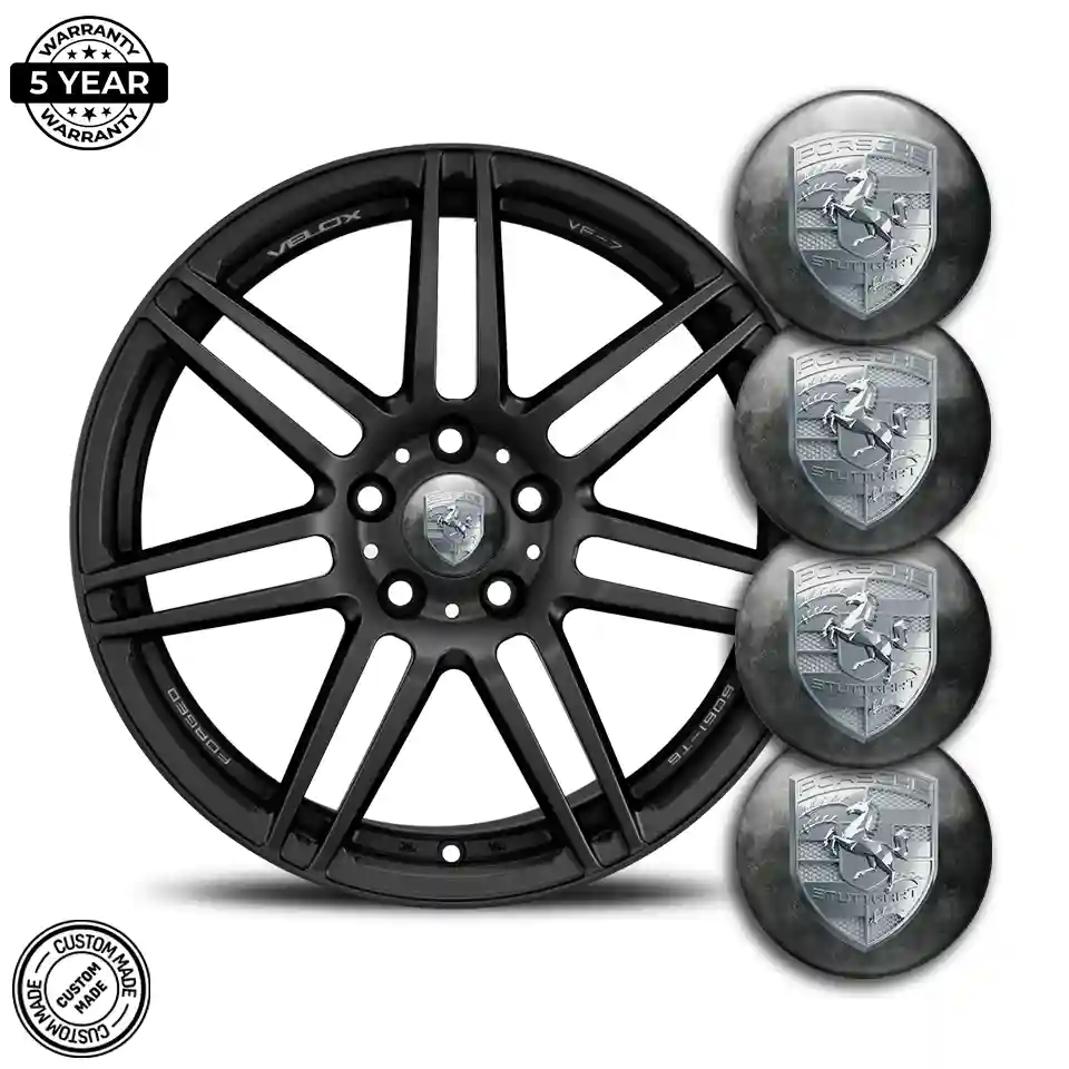 Porsche Wheel Emblem Self-Adhesive Interior Elegance