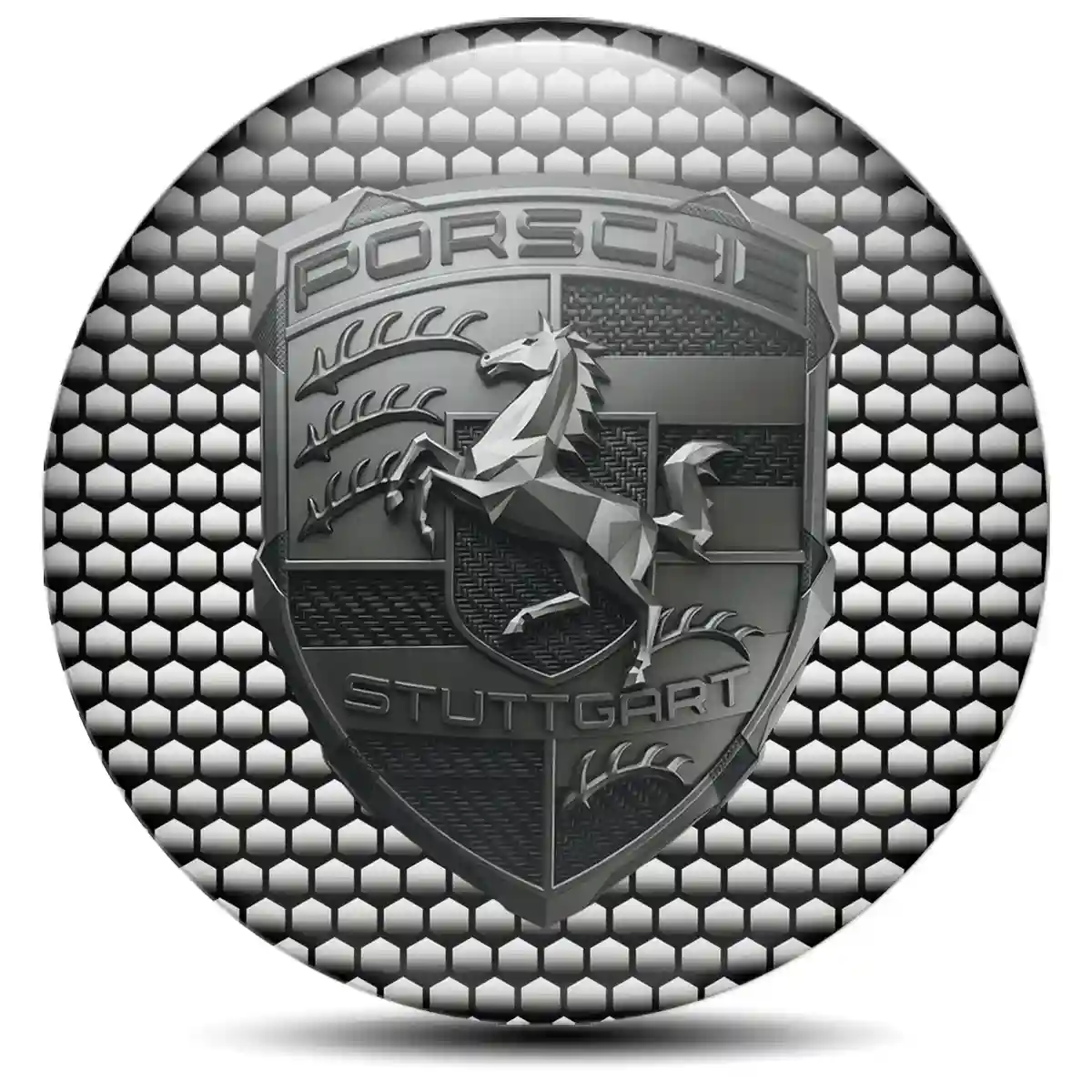 Porsche Wheel Emblem Self-Adhesive Interior Luxe