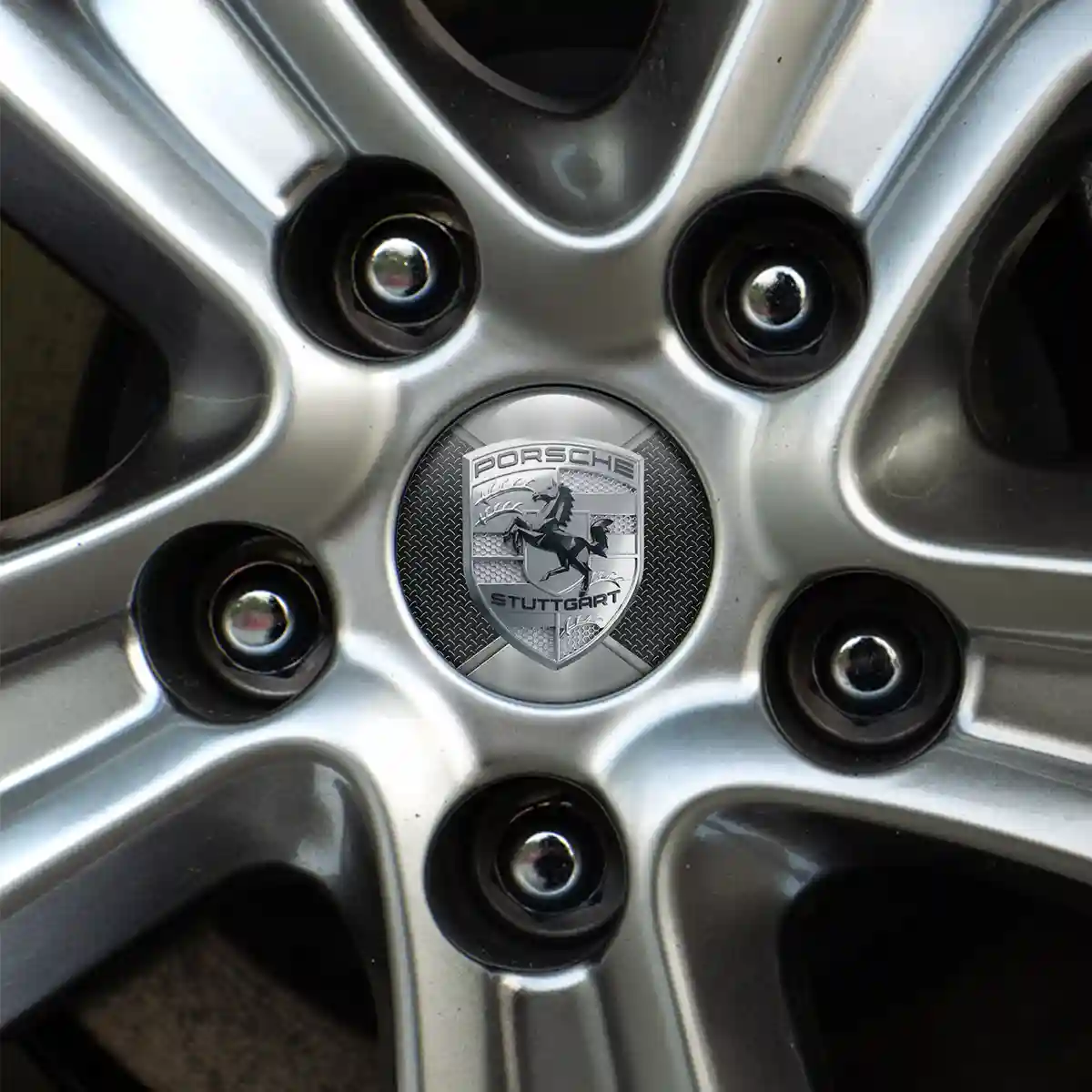 Porsche Wheel Emblem Self-Adhesive Marked Edition