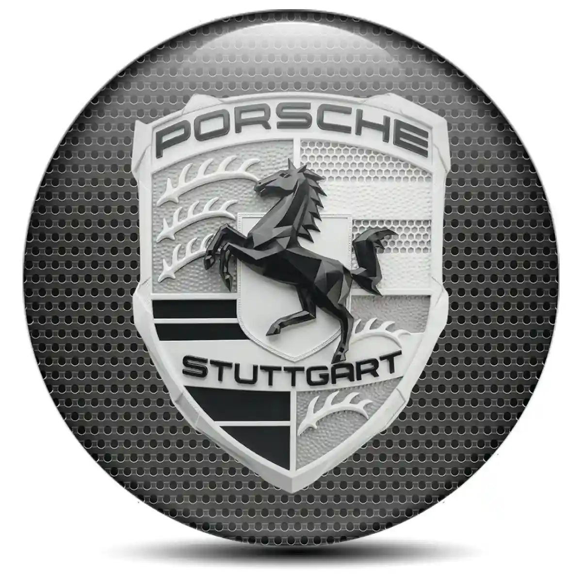 Porsche Wheel Emblem Self-Adhesive Noble Edition