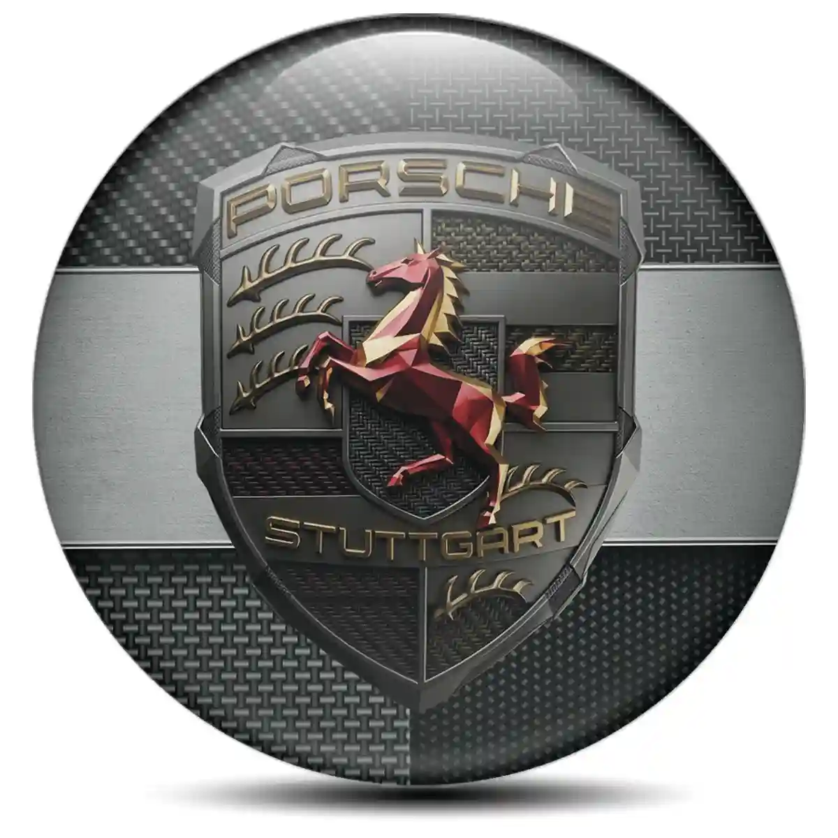 Porsche Wheel Emblem Self-Adhesive Opulent Line