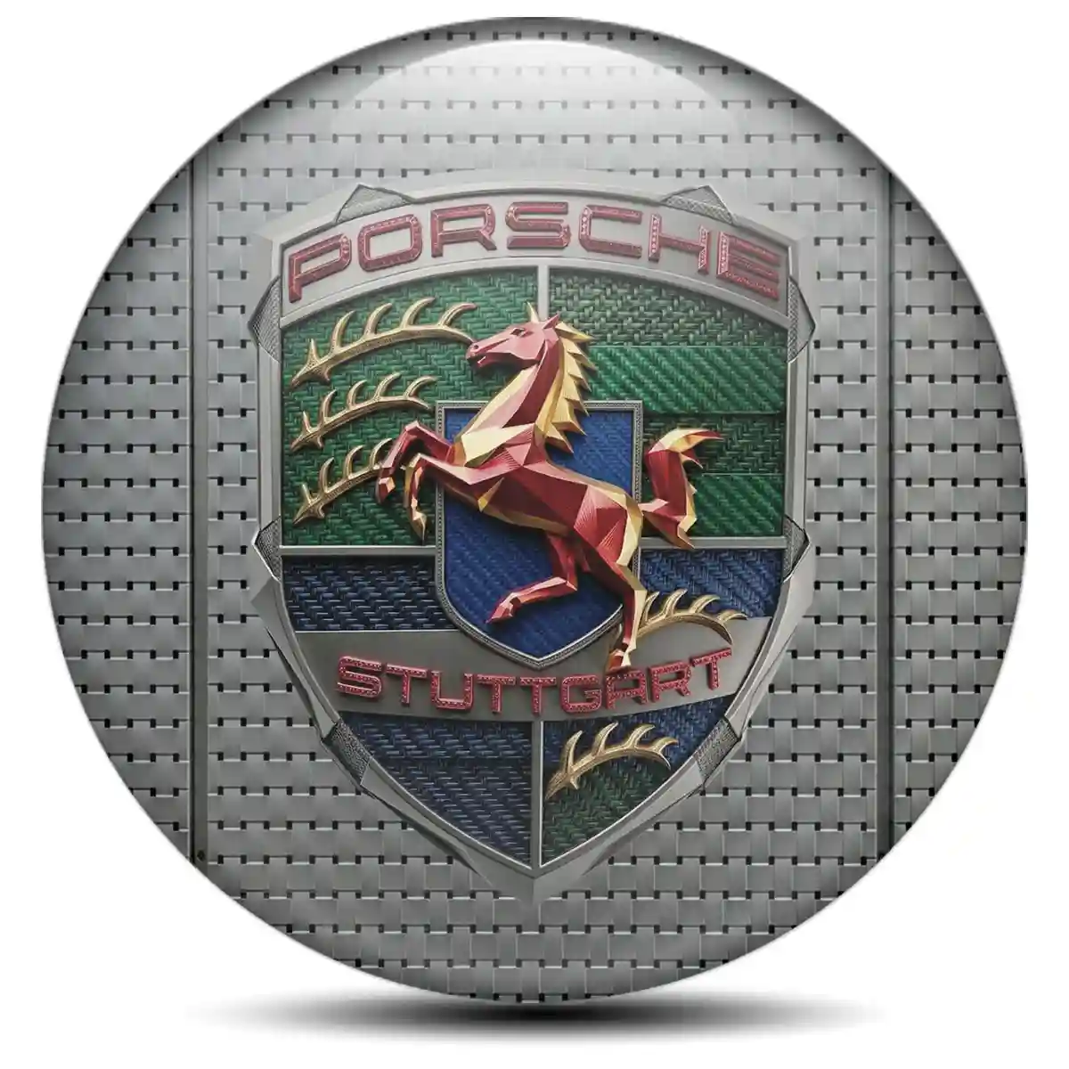 Porsche Wheel Emblem Self-Adhesive Outer Style