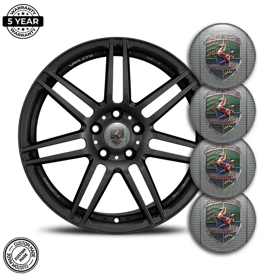 Porsche Wheel Emblem Self-Adhesive Outer Style