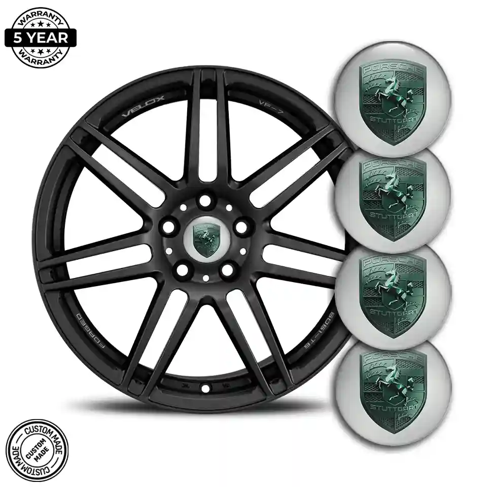 Porsche Wheel Emblem Self-Adhesive Performance Style