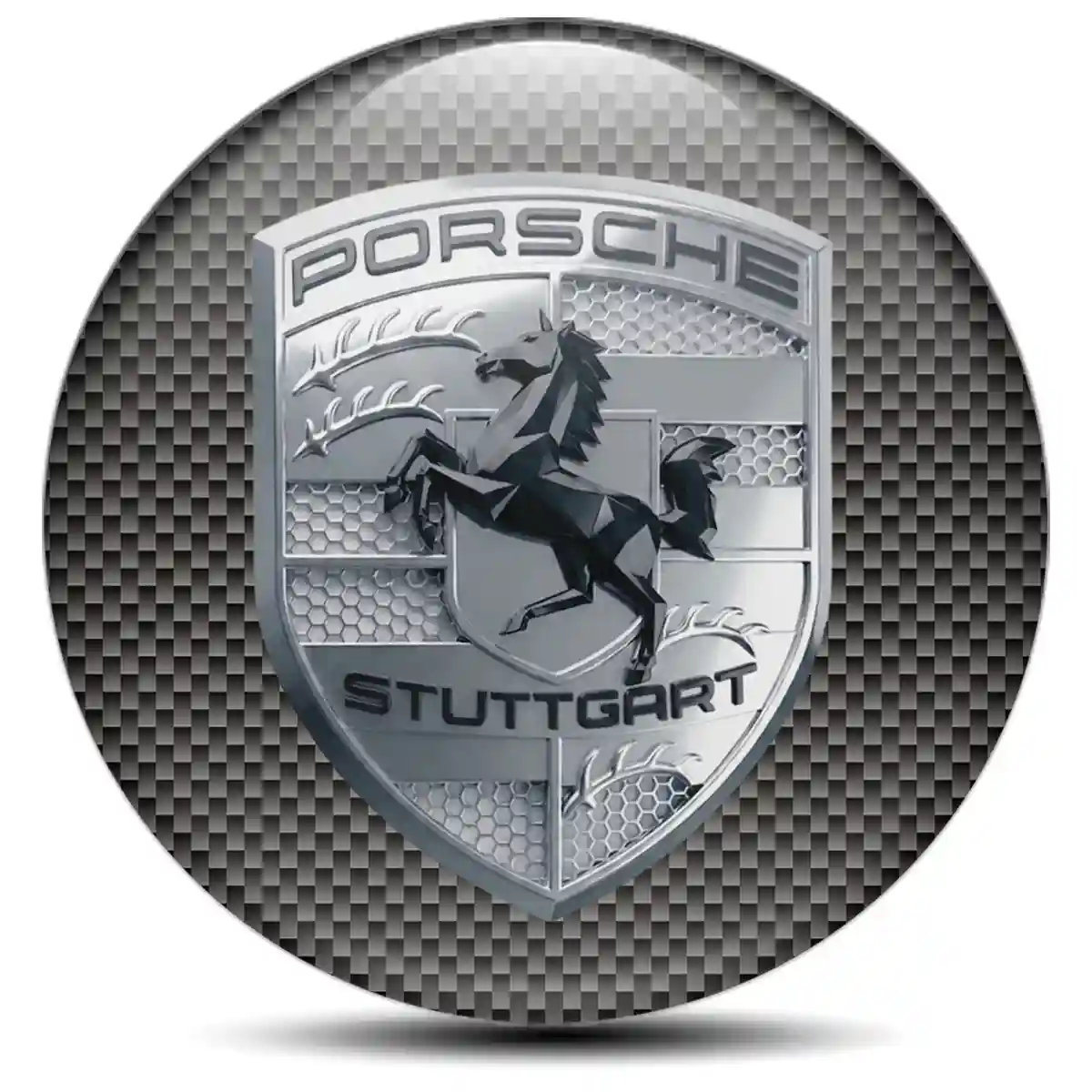 Porsche Wheel Emblem Self-Adhesive Refined Design