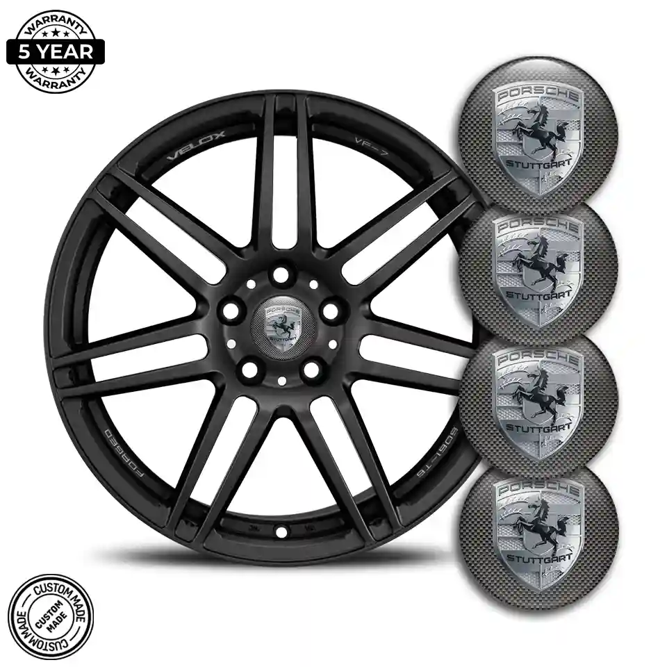 Porsche Wheel Emblem Self-Adhesive Refined Design