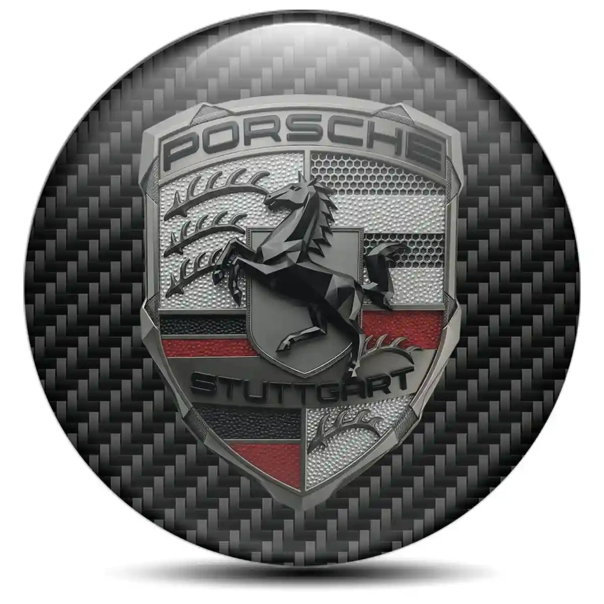 Porsche Wheel Emblem Self-Adhesive Resin Elite