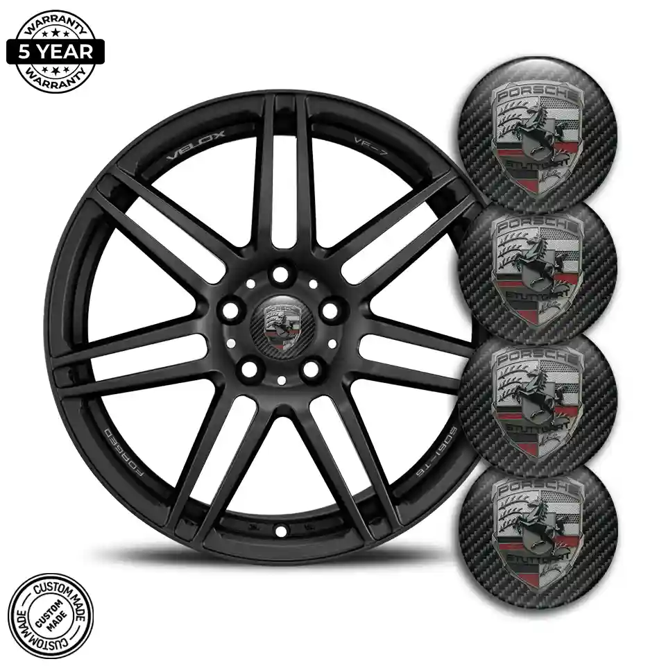 Porsche Wheel Emblem Self-Adhesive Resin Elite