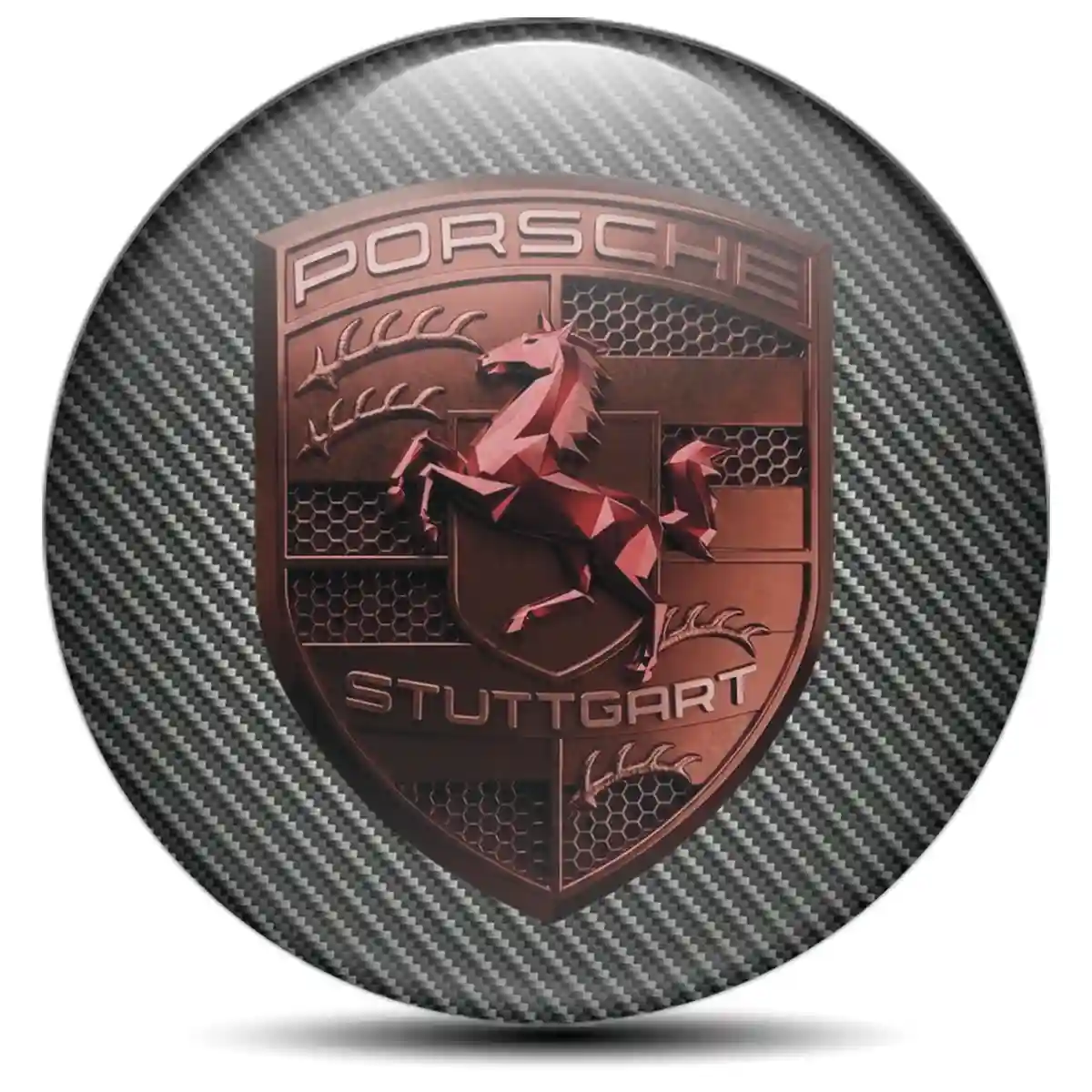 Porsche Wheel Emblem Self-Adhesive Signature Edition