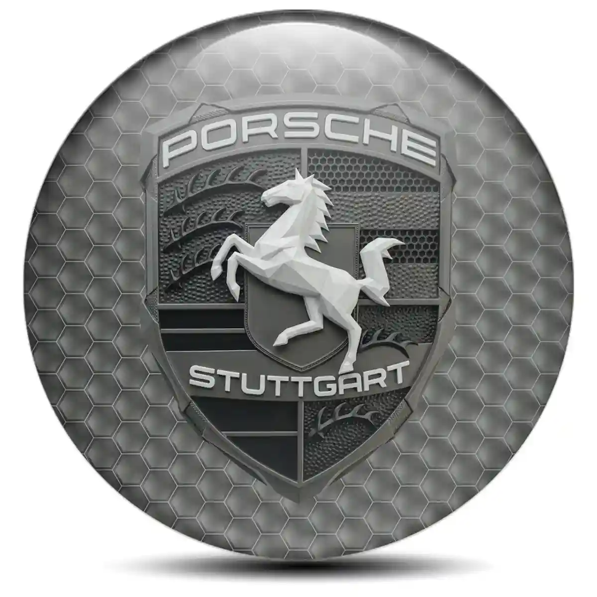 Porsche Wheel Emblem Self-Adhesive Sleek Style