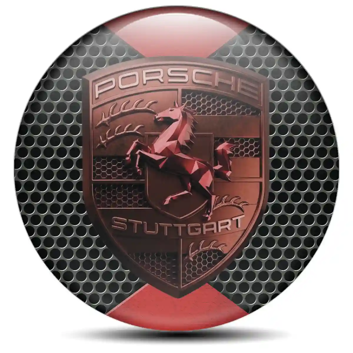 Porsche Wheel Emblem Self-Adhesive Sport Tuning