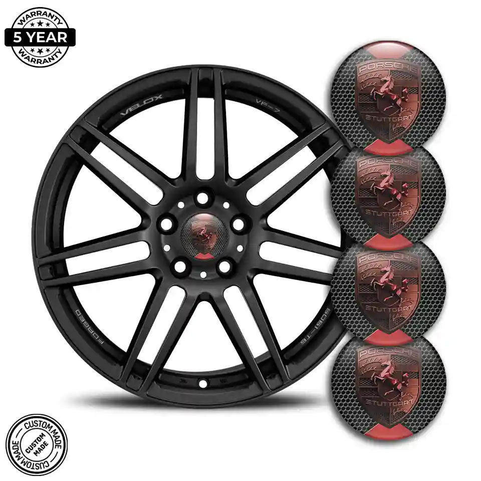 Porsche Wheel Emblem Self-Adhesive Sport Tuning