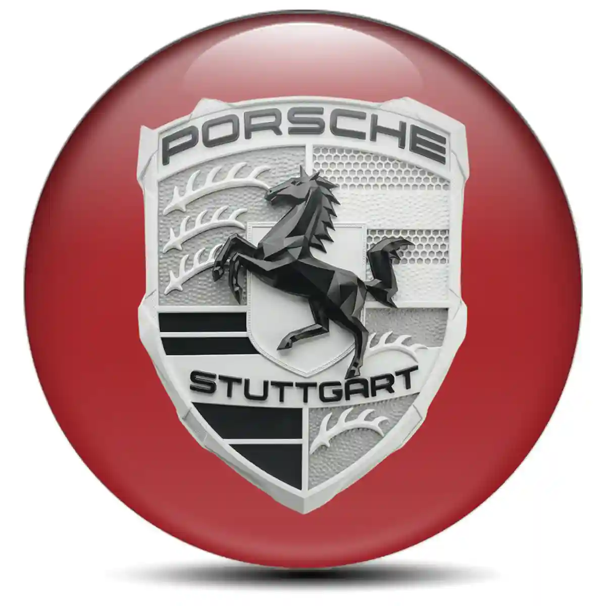 Porsche Wheel Emblem Self-Adhesive Superior Craft