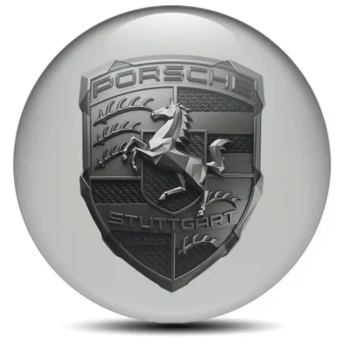 Porsche Wheel Emblem Self-Adhesive Vortex Series
