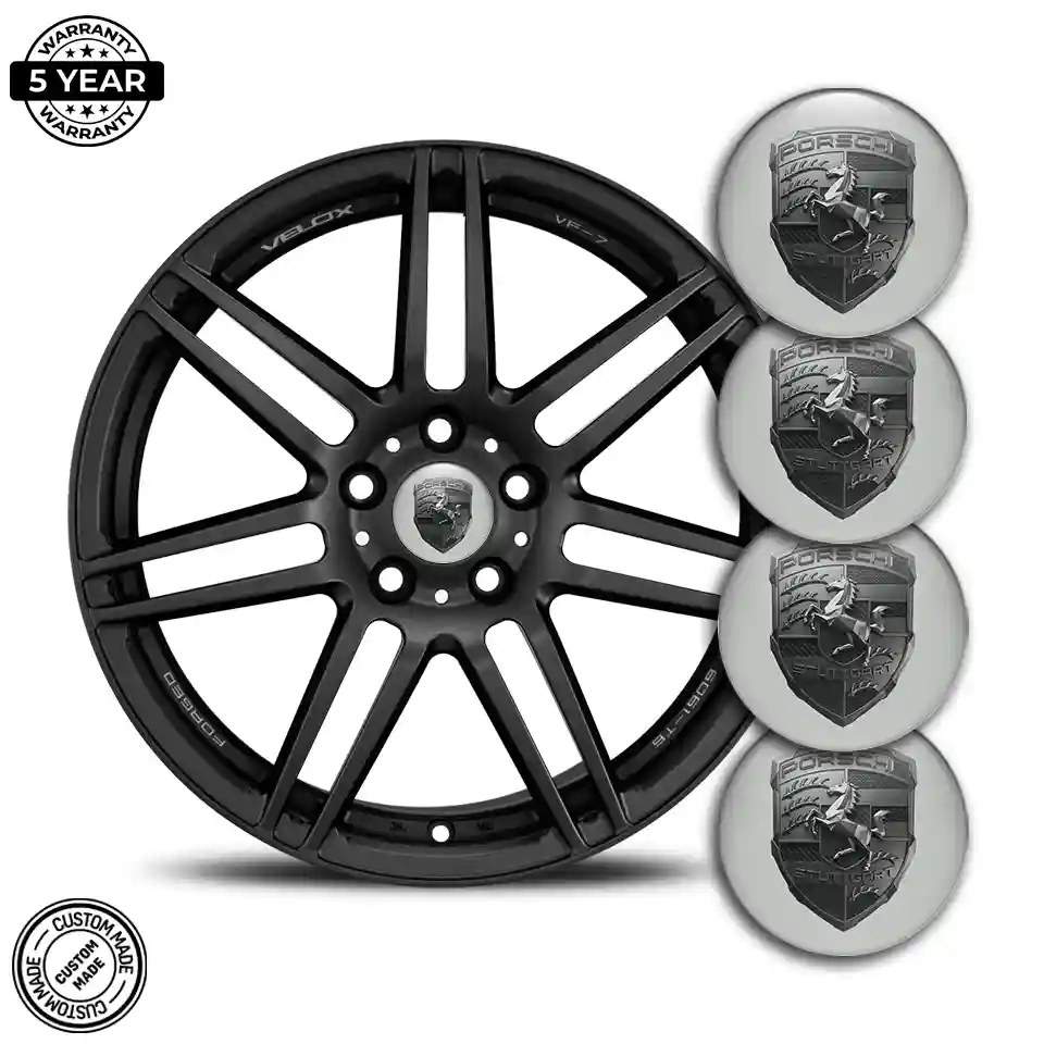 Porsche Wheel Emblem Self-Adhesive Vortex Series