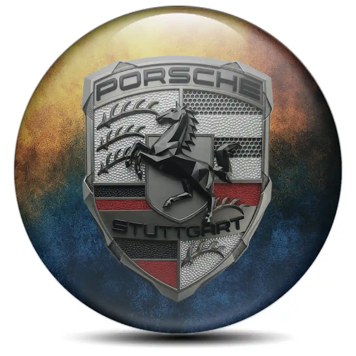 Porsche Wheel Emblems Vortex Series