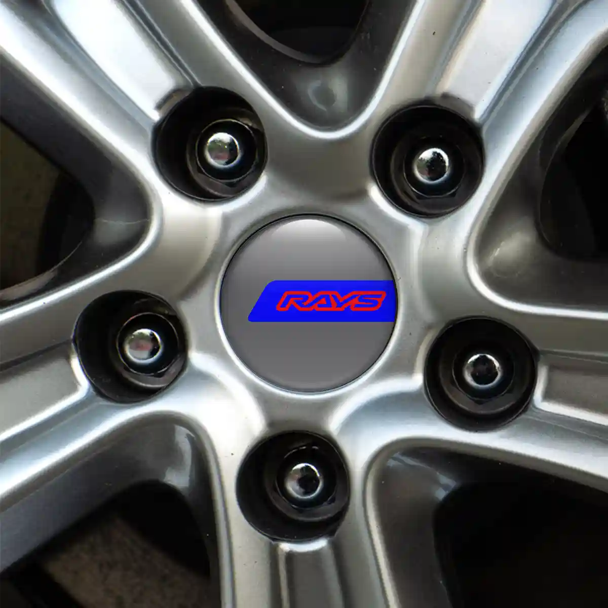 RAYS Badge Emblems Center Cap Self-Adhesive Sleek Style