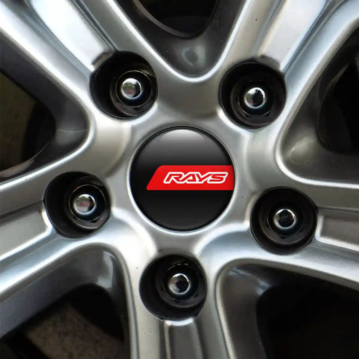 RAYS Domed Emblem Self-Adhesive Sleek Style