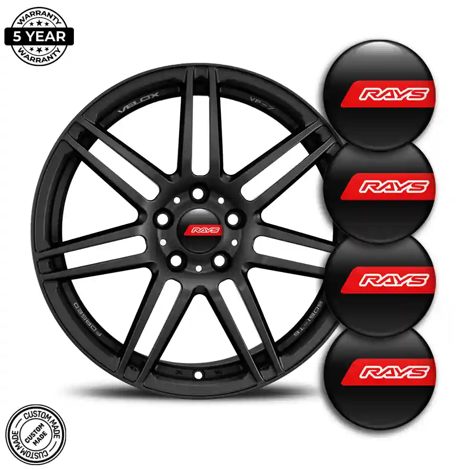 RAYS Domed Emblem Self-Adhesive Sleek Style