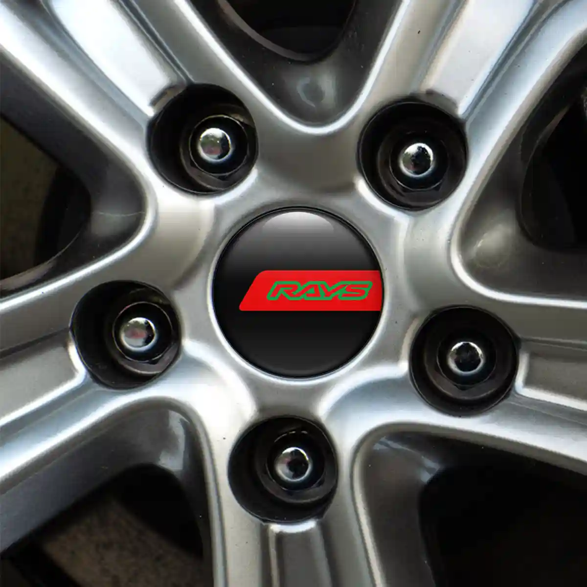 RAYS Emblem Wheel Center Caps Self-Adhesive Sleek Style