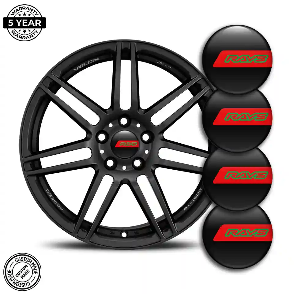 RAYS Emblem Wheel Center Caps Self-Adhesive Sleek Style
