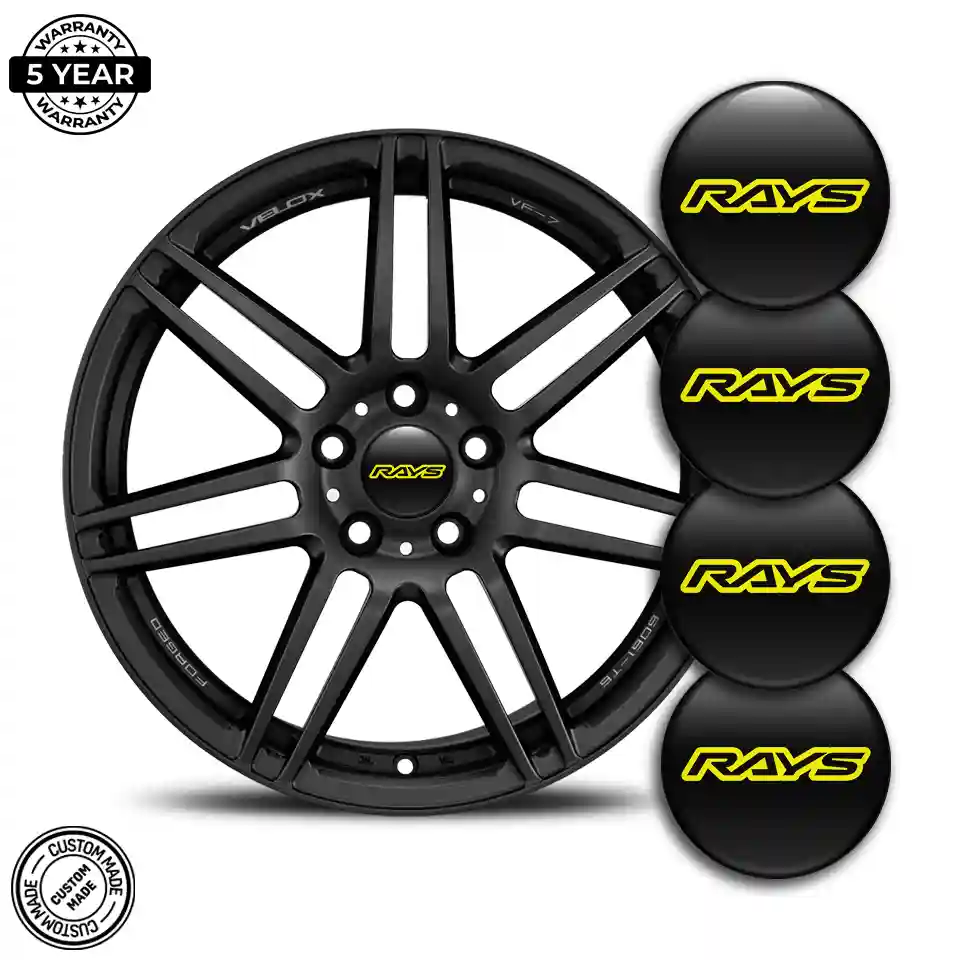 RAYS Logo Silicone Emblem Self-Adhesive Sleek Style