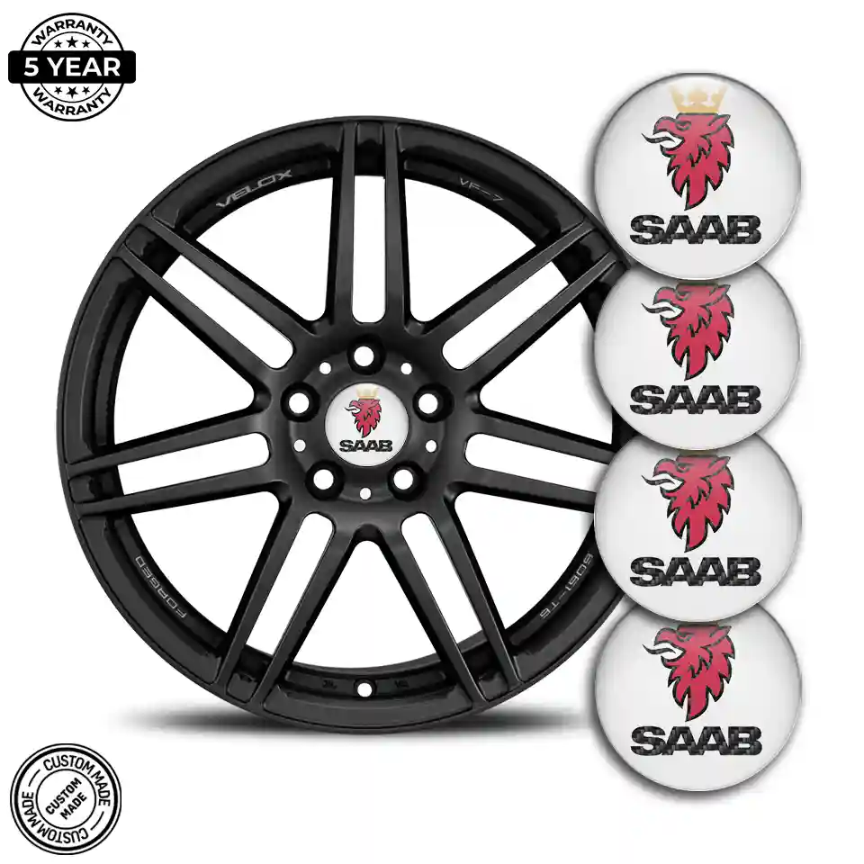SAAB Badge Emblems Center Cap Self-Adhesive Sleek Style