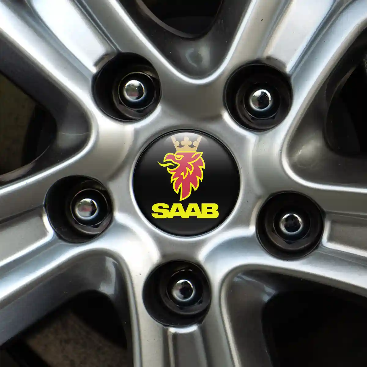 SAAB Domed Sticker Self-Adhesive Refined Design