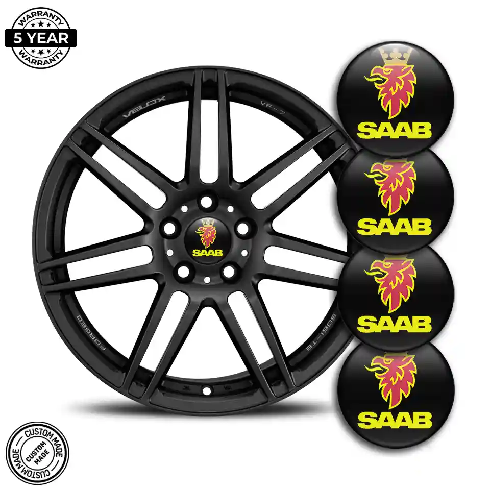 SAAB Domed Sticker Self-Adhesive Refined Design