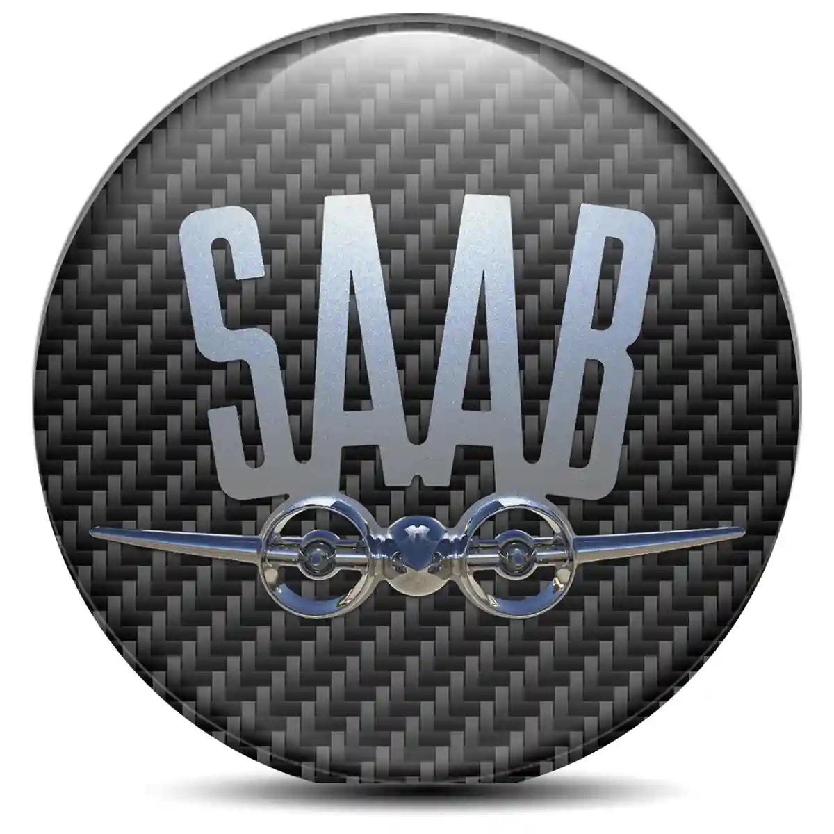 SAAB Logo Silicone Badge Self-Adhesive Prime Quality