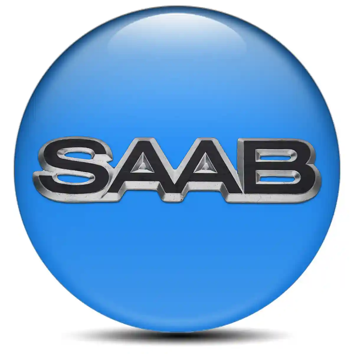 SAAB Logo Silicone Badge Self-Adhesive Superior Craft