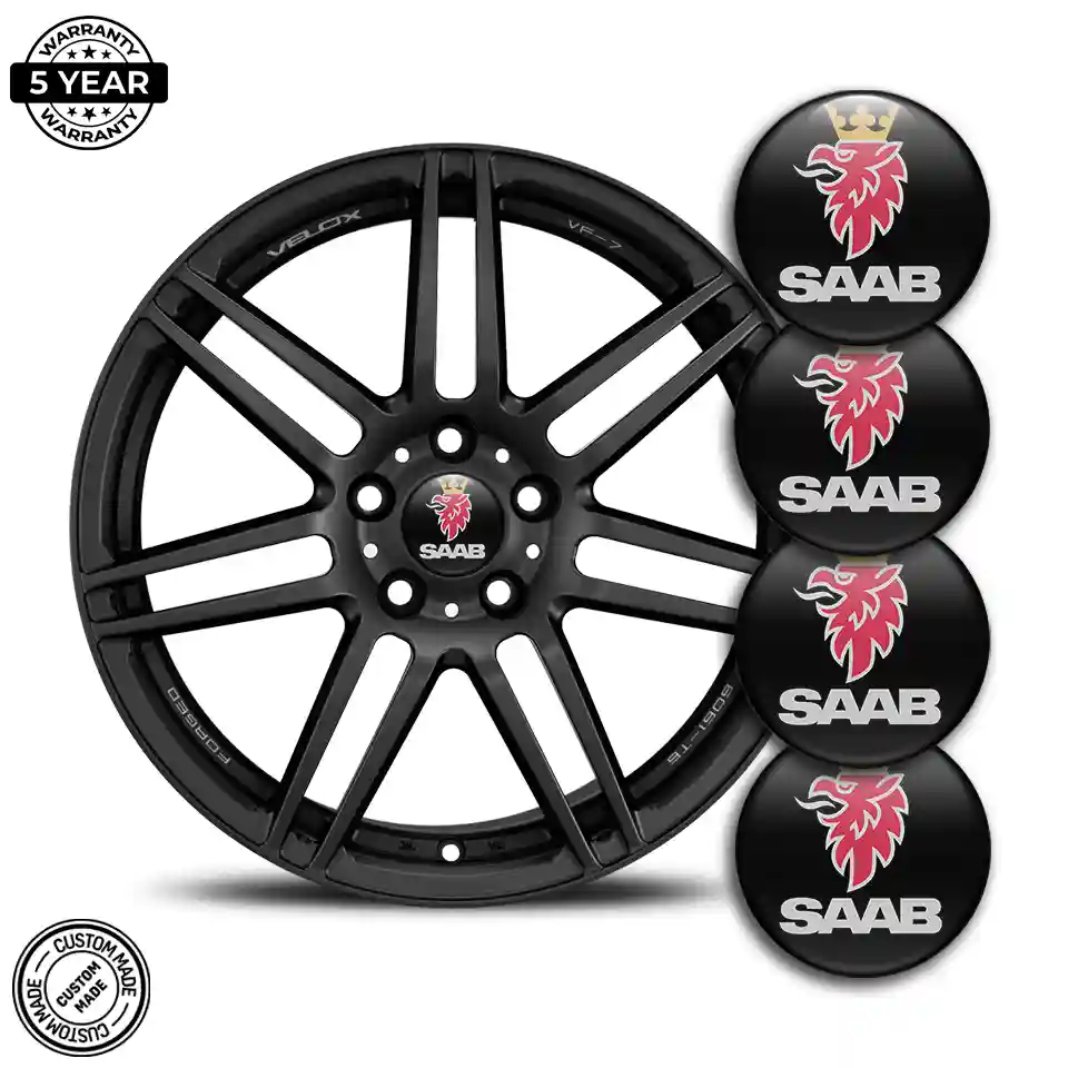 SAAB Logo Silicone Emblem Self-Adhesive Elite Finish