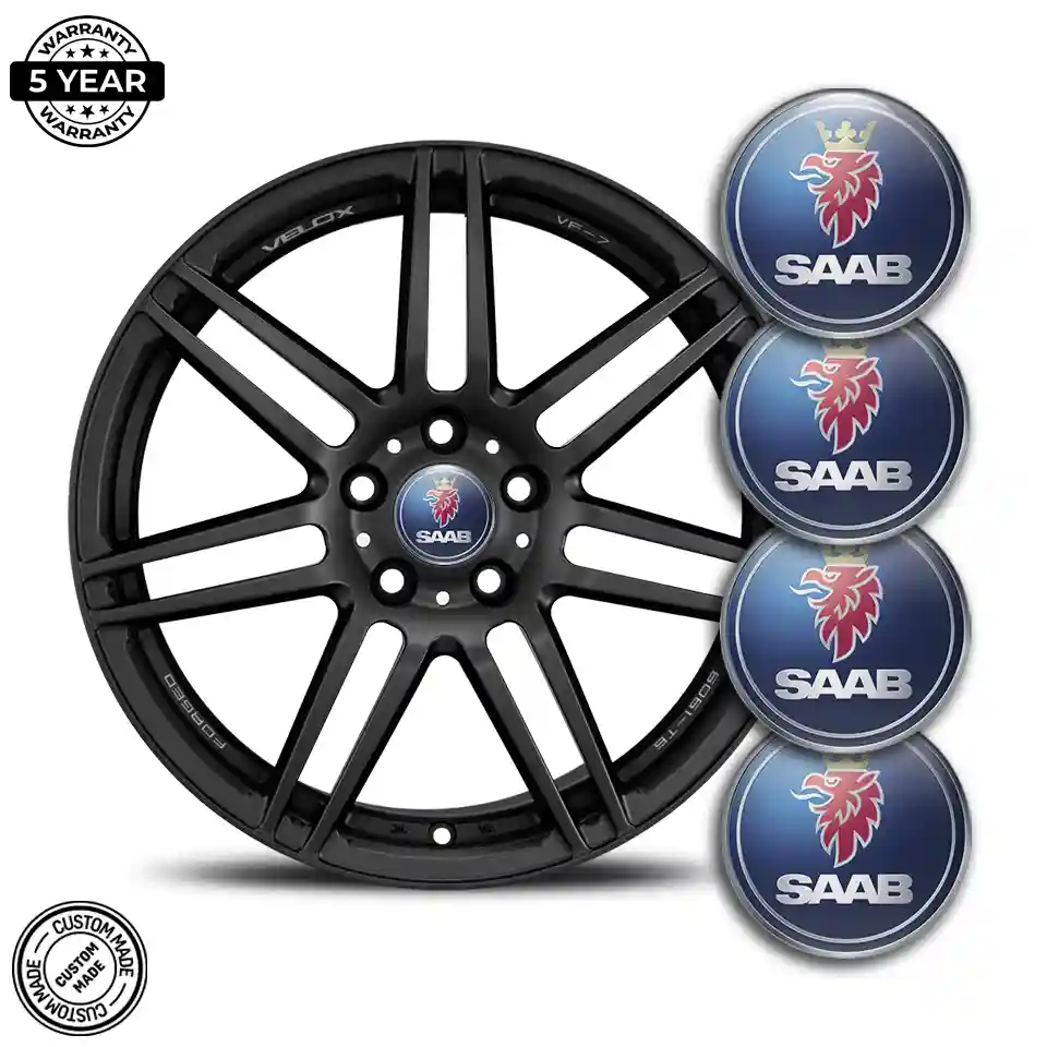 SAAB Logo Silicone Emblem Self-Adhesive Prime Quality