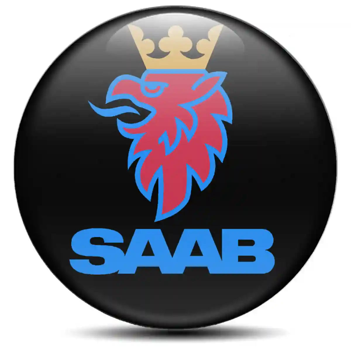 SAAB Logo Silicone Emblem Self-Adhesive Refined Design