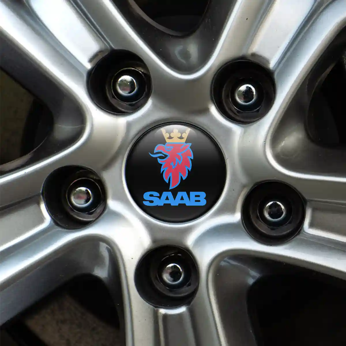 SAAB Logo Silicone Emblem Self-Adhesive Refined Design