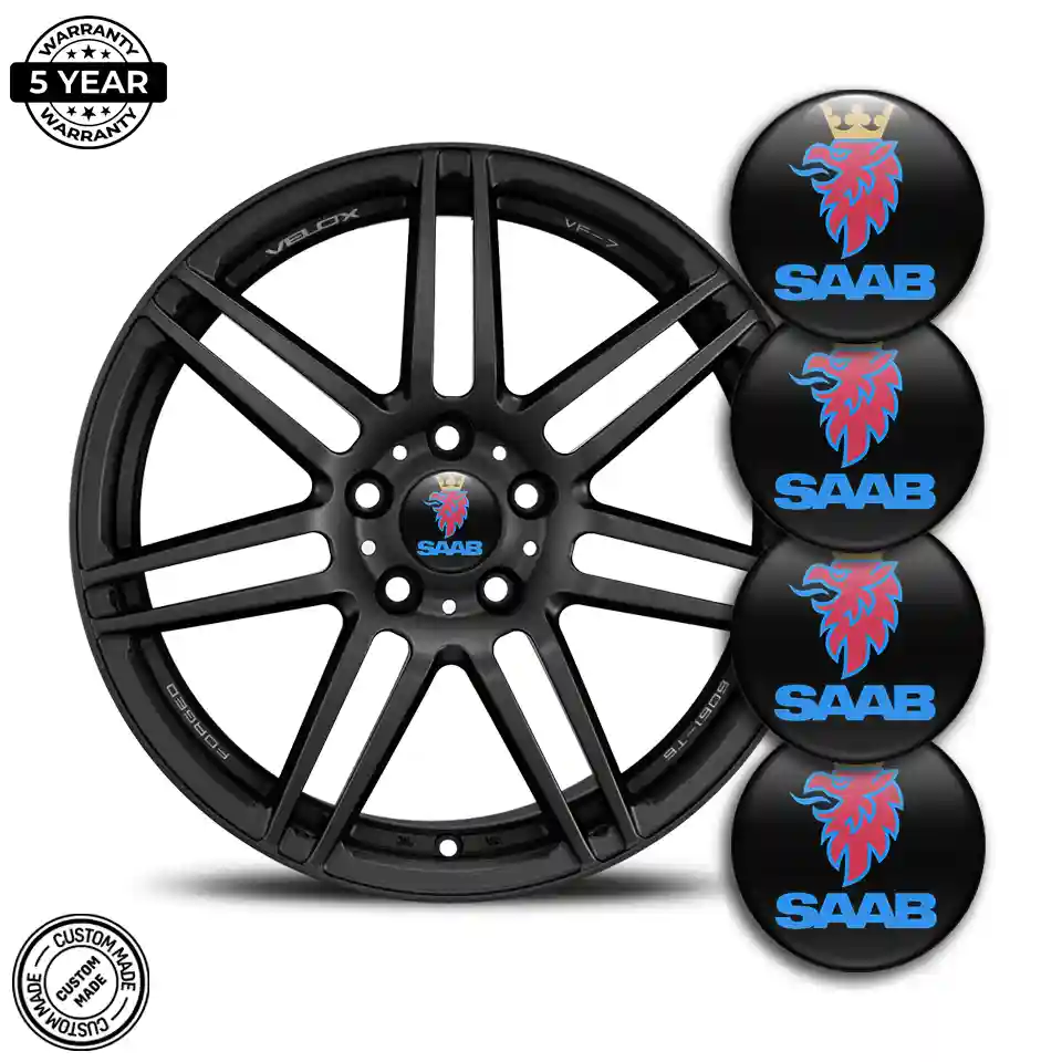 SAAB Logo Silicone Emblem Self-Adhesive Refined Design