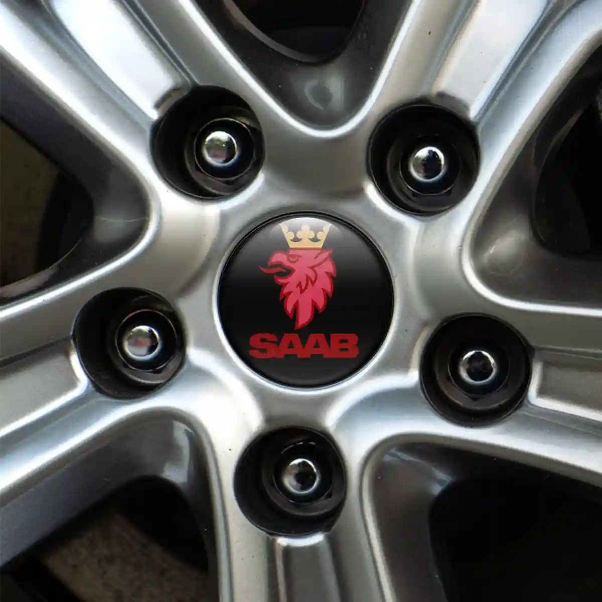 SAAB Logo Silicone Sticker Refined Design