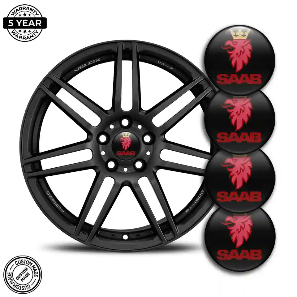 SAAB Logo Silicone Sticker Refined Design