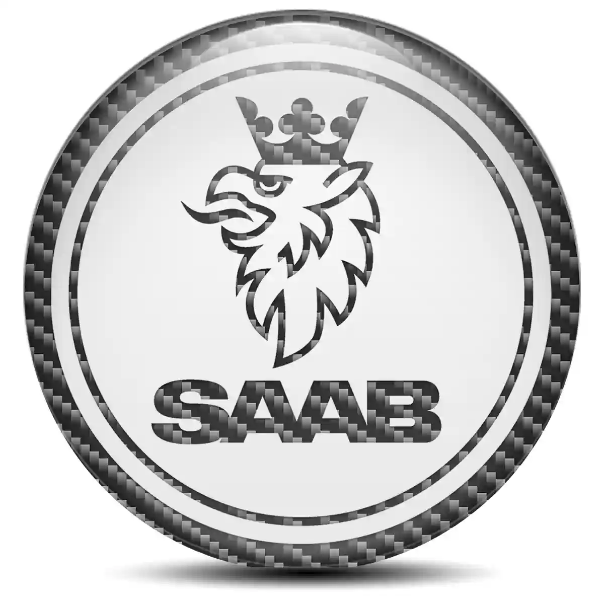 SAAB Logo Silicone Sticker Self-Adhesive Superior Craft