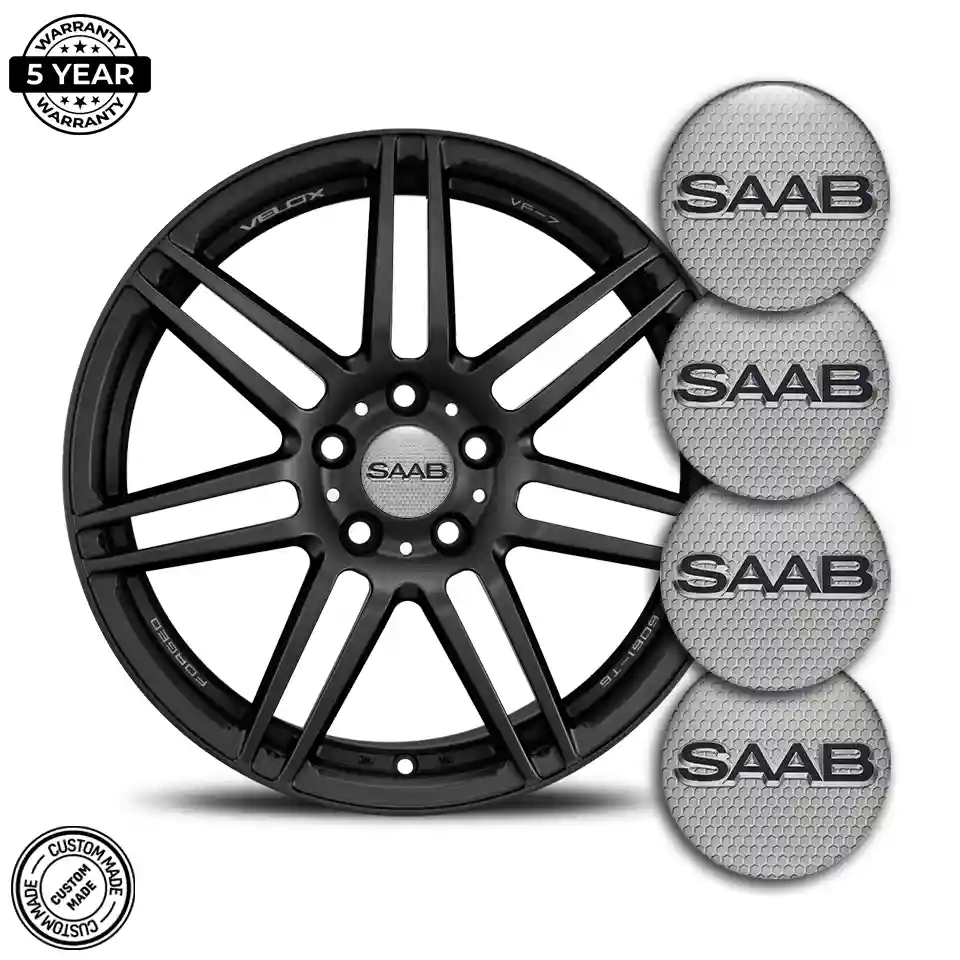 SAAB Logo Silicone Sticker Sleek Style