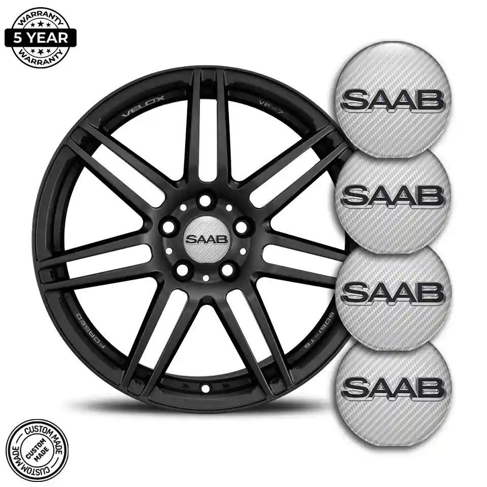 SAAB Wheel Emblem Self-Adhesive Refined Design