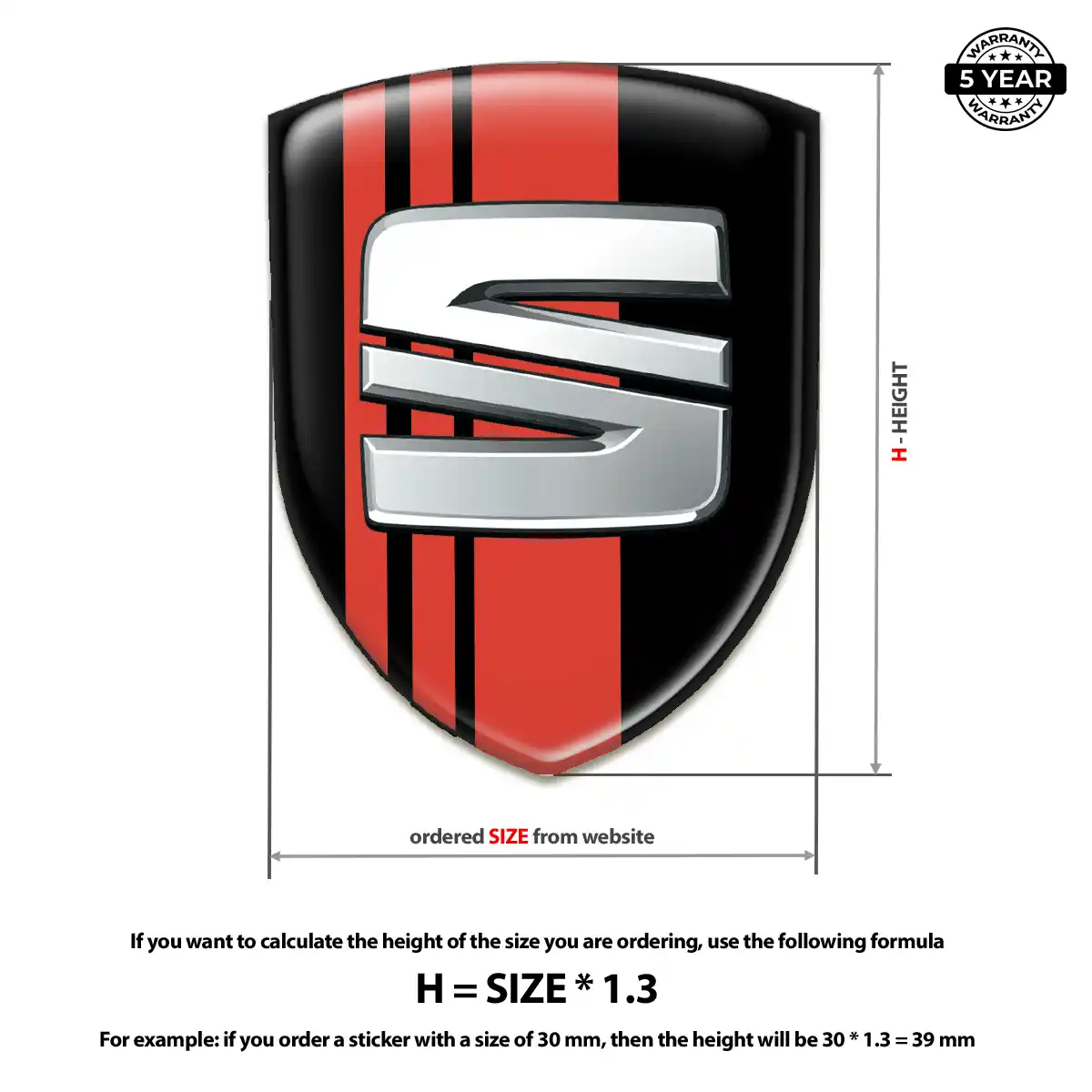 Seat 3D Badge Sticker Signature Grade