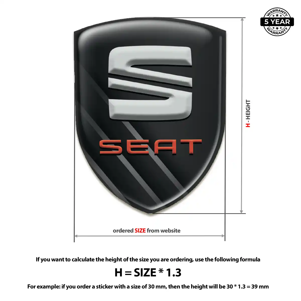 Seat 3D Badge Sticker Sleek Style