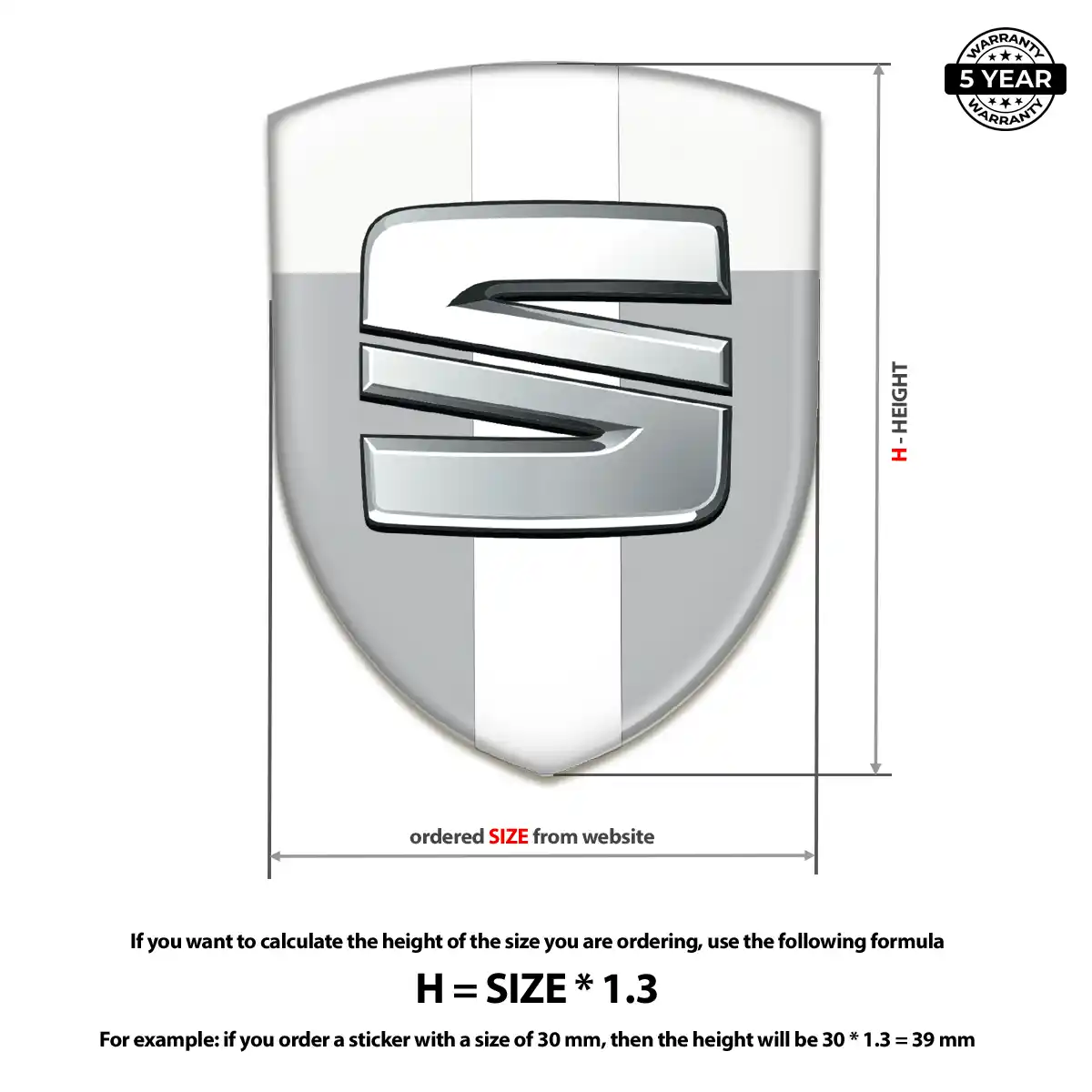 Seat 3D Badge Sticker Superior Craft