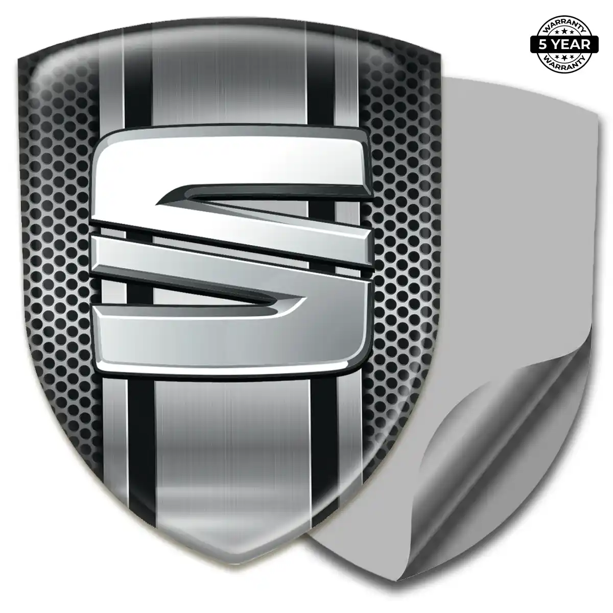 Seat 3D Domed Sticker Refined Design