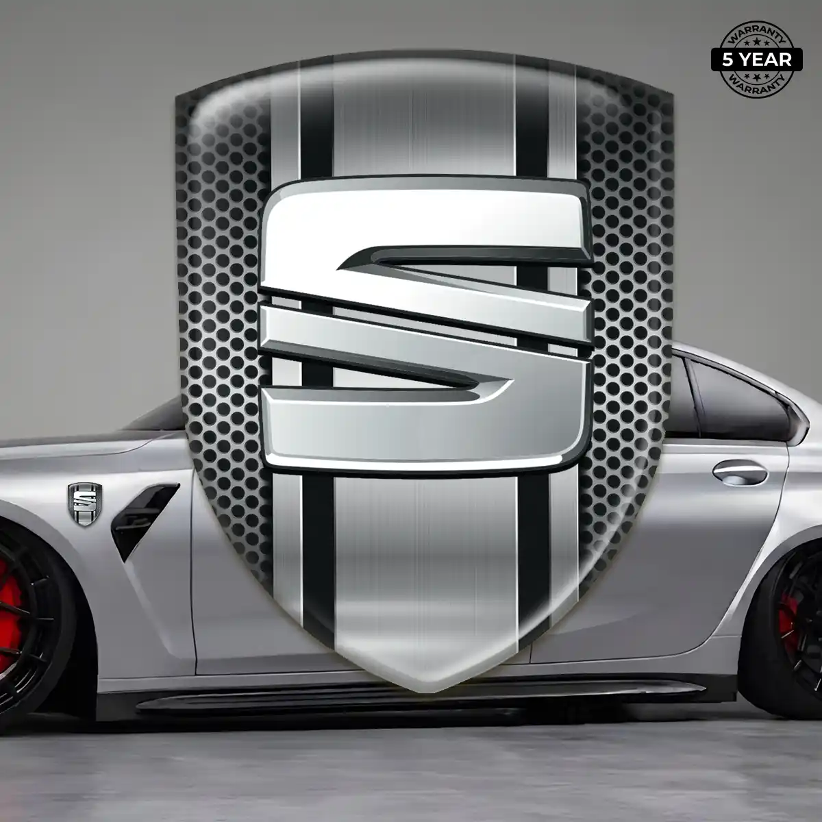 Seat 3D Domed Sticker Refined Design